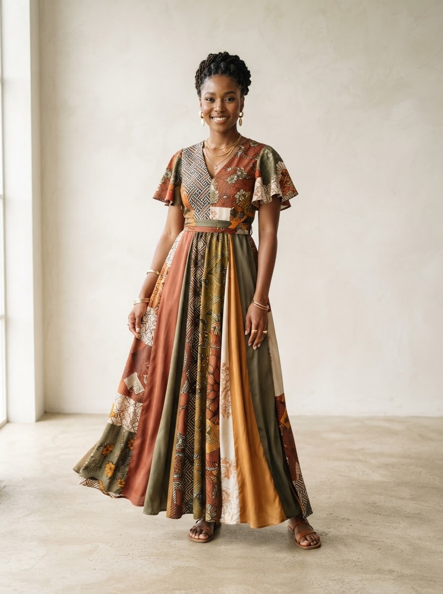 Patchwork Maxi Dress