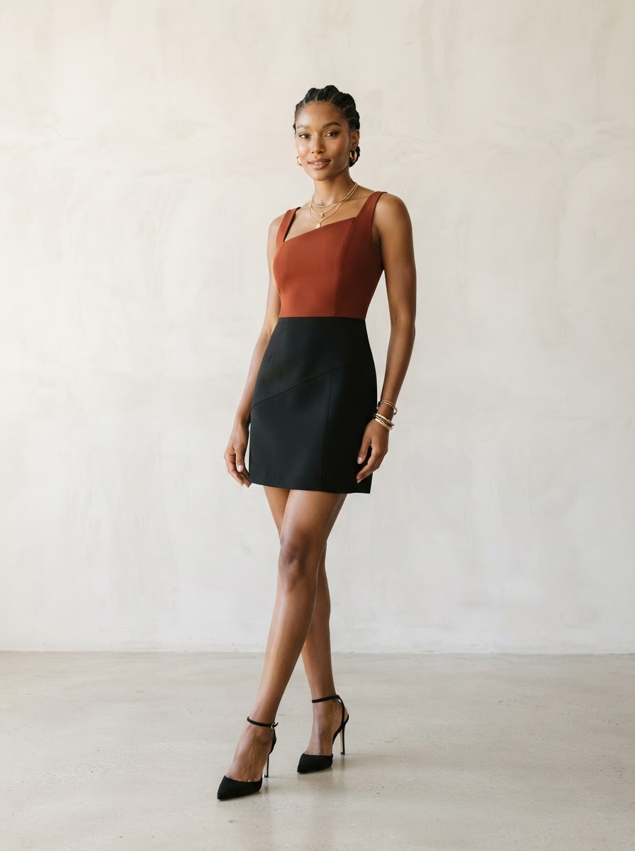 Two-Tone Mini Dress